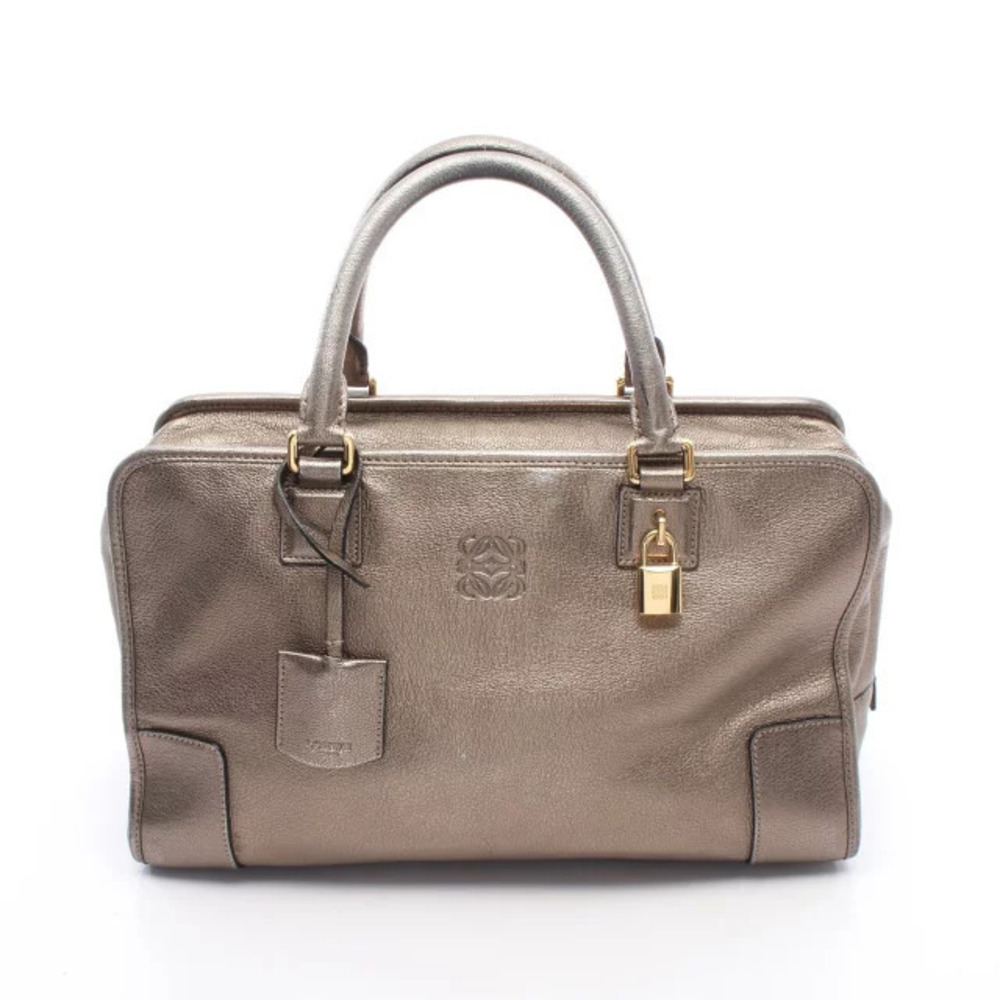 Loewe Amazona Metallic Top Handle Bag Leather Brown